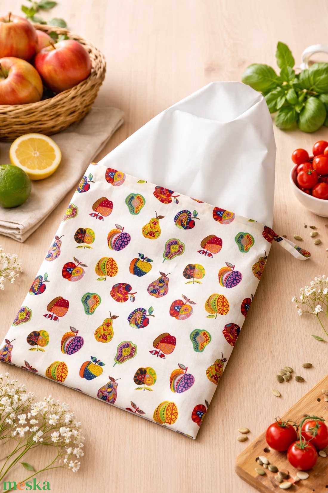 Gyümölcsös frissen tartó zsák - otthon & életmód - konyhafelszerelés, tálalás - konyhai tárolás - kenyértartó - Meska.hu