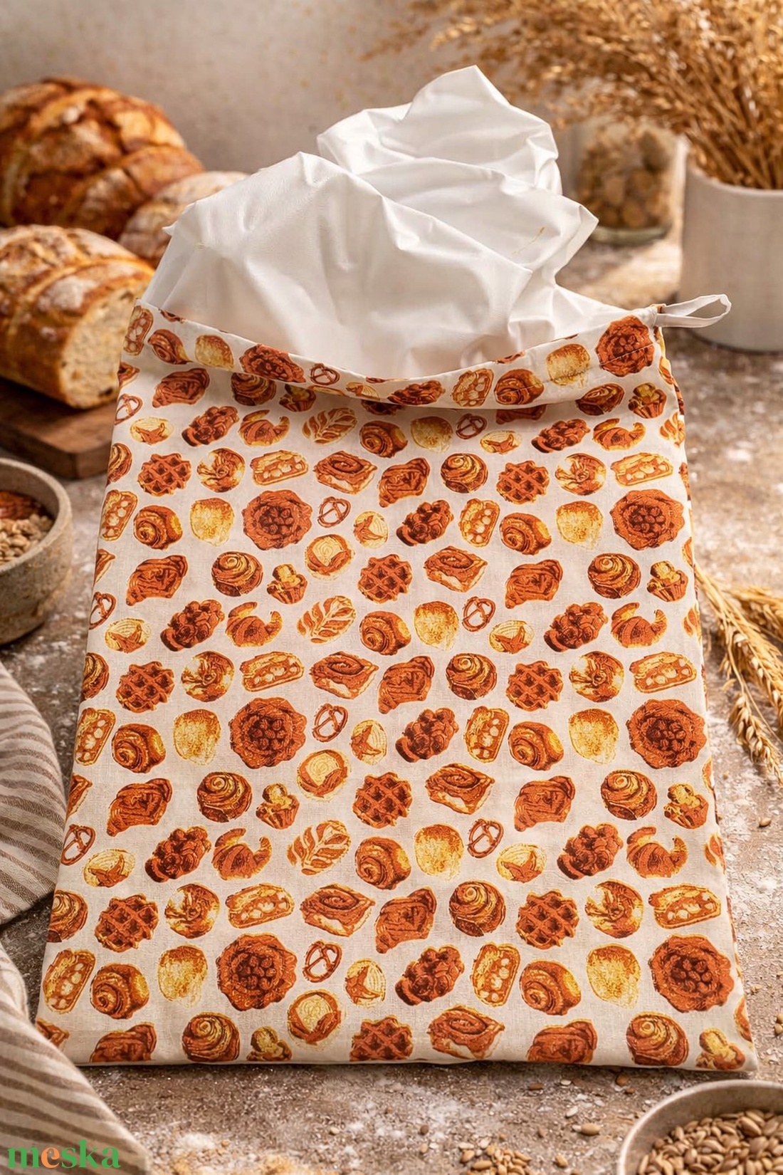 Kenyeres / péksüteményes frissen tartó zsák - otthon & életmód - konyhafelszerelés, tálalás - konyhai tárolás - kenyértartó - Meska.hu