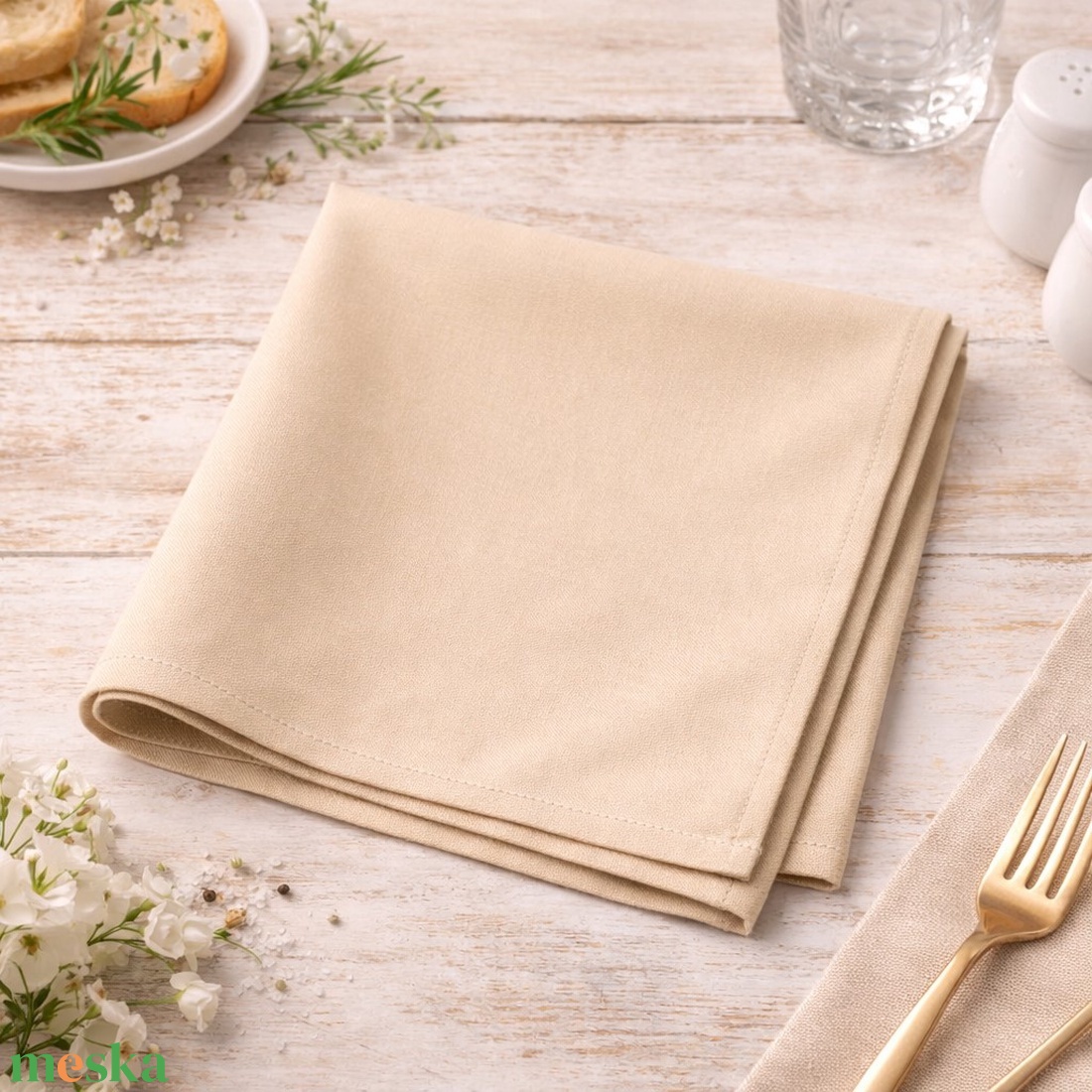 Textilszalvéta - bézs - otthon & életmód - konyhafelszerelés, tálalás - konyhai textil - szalvéta - Meska.hu