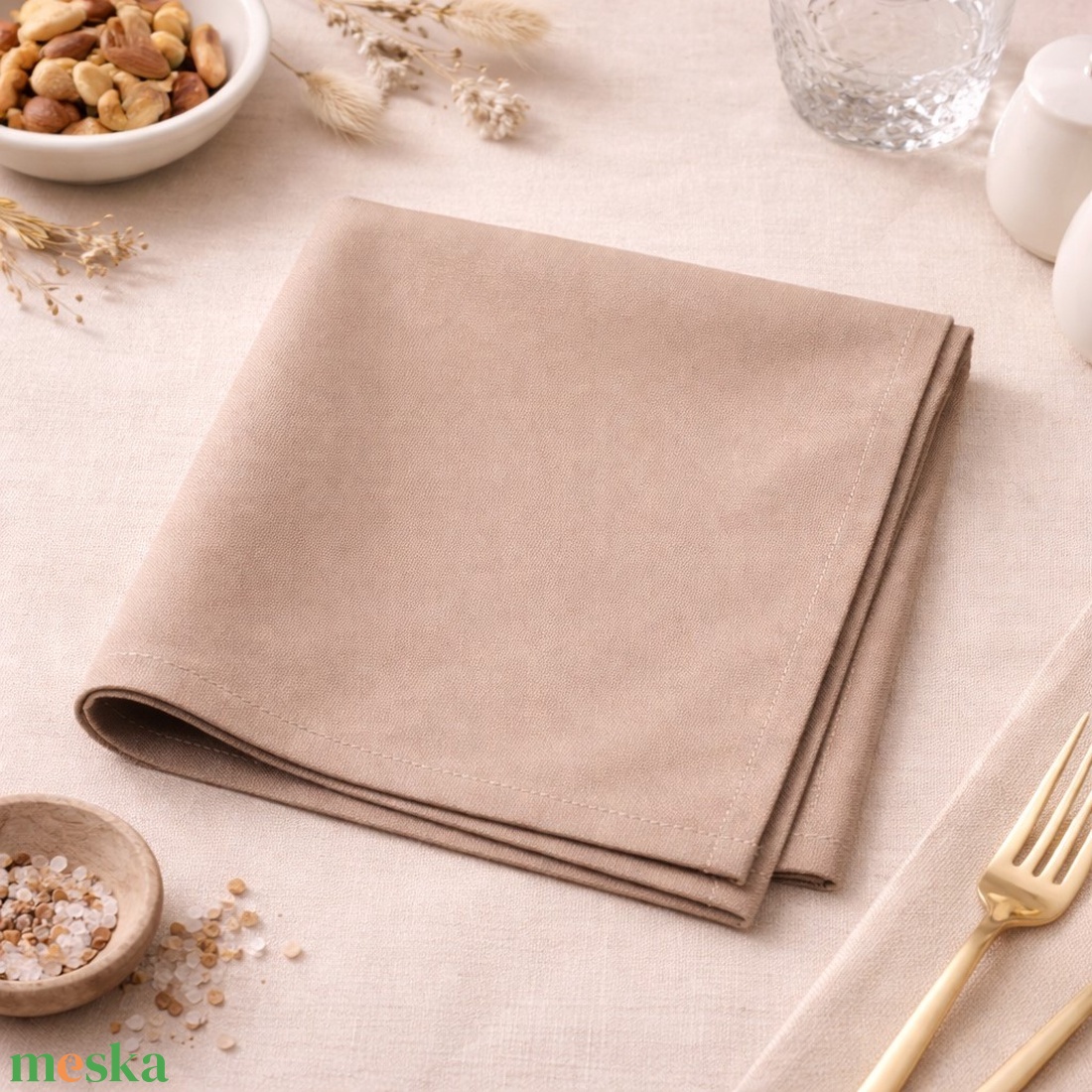 Textilszalvéta - tejeskávé - otthon & életmód - konyhafelszerelés, tálalás - konyhai textil - szalvéta - Meska.hu