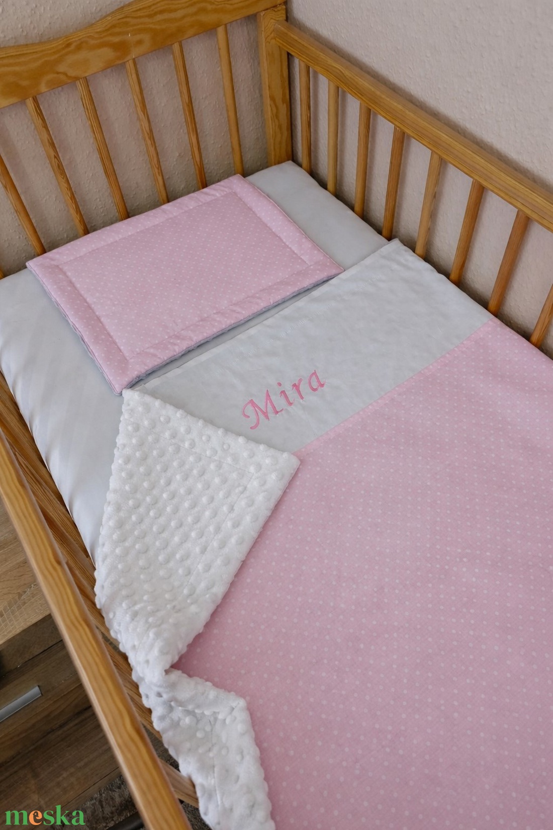 Baba / gyermekágynemű szett 2 részes - pöttyös - baba - mama - baba ágynemű - babatakaró, gyerek pléd - Meska.hu