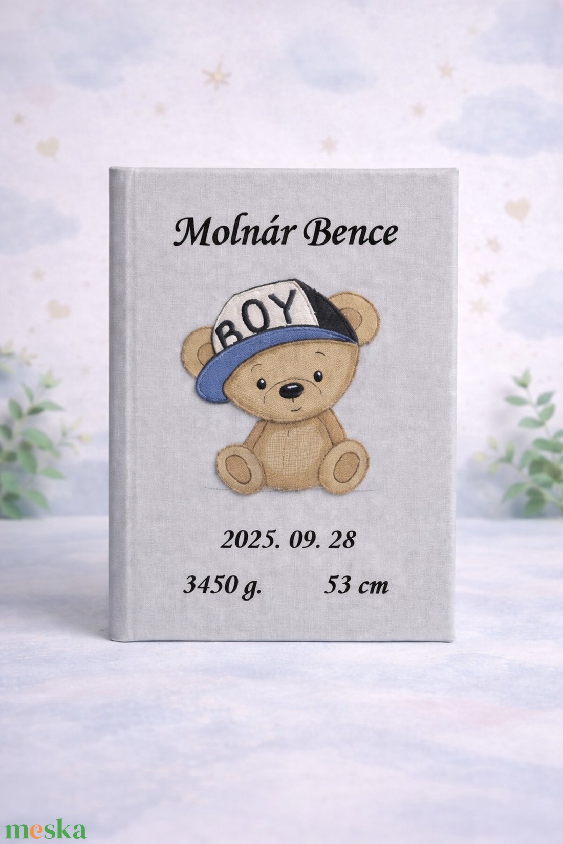 Babafotóalbum - szürke - esküvő - emlék & ajándék - album & fotóalbum - Meska.hu