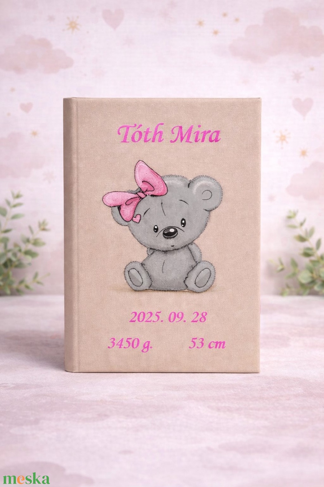 Babafotóalbum - világosbarna - esküvő - emlék & ajándék - album & fotóalbum - Meska.hu