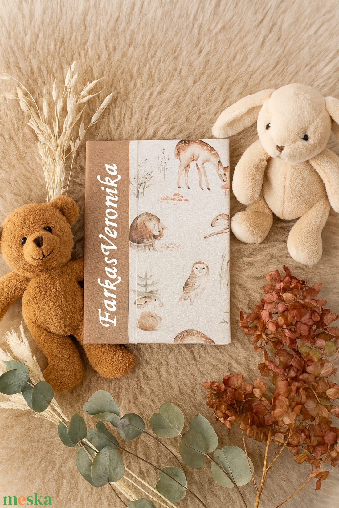 Egészségügyi könyvborító PRÉMIUM  - Mesés erdő II - baba - mama - babaemlékek - egészségügyi kiskönyv borító - Meska.hu