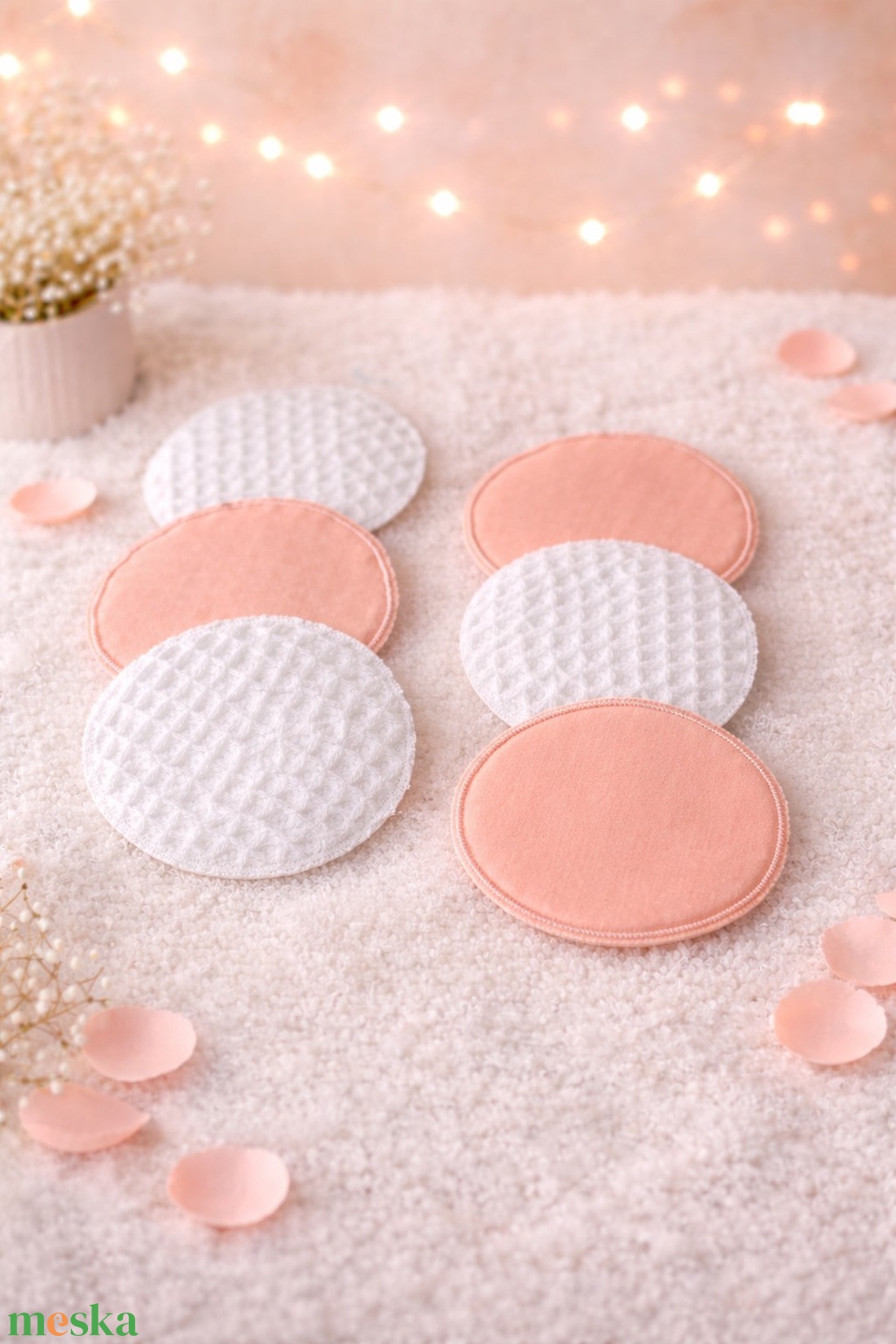 Öko kozmetikai korong - barack, fehér - kellékek & szerszámok - kozmetikai alapanyag - agyag - Meska.hu