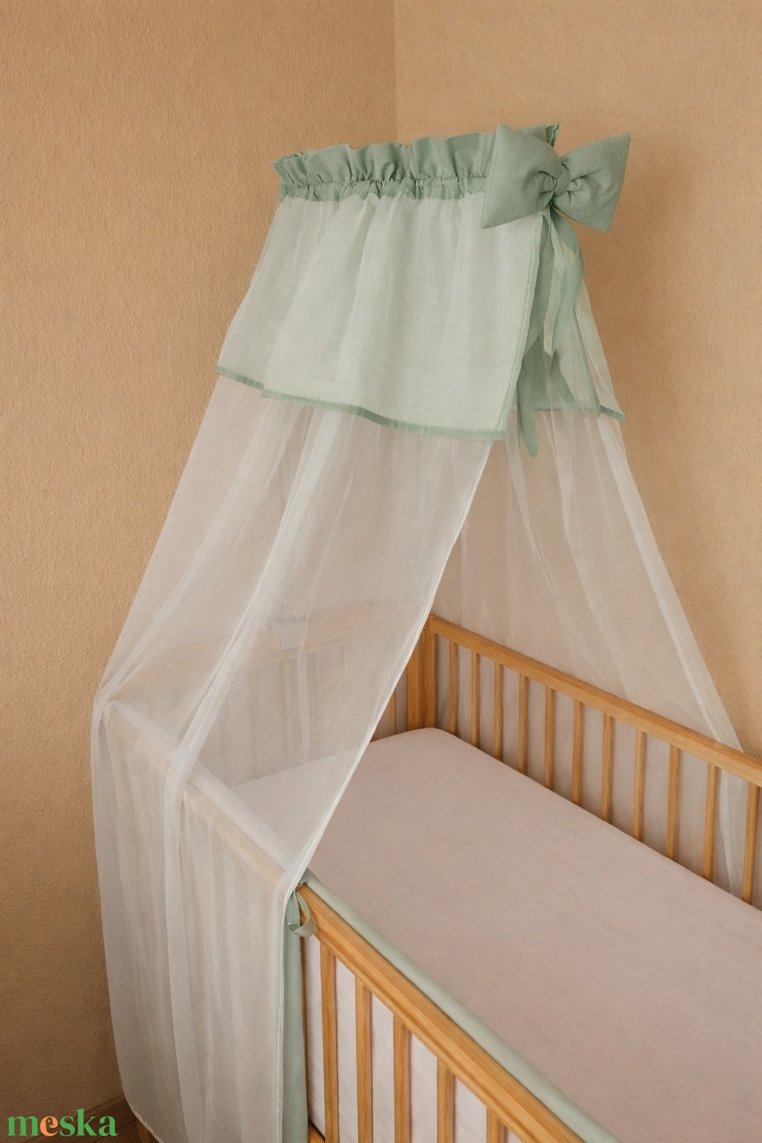 Baldachin zsálya díszítéssel - baba - mama - baba ágynemű - rácsvédő & baldachin - Meska.hu