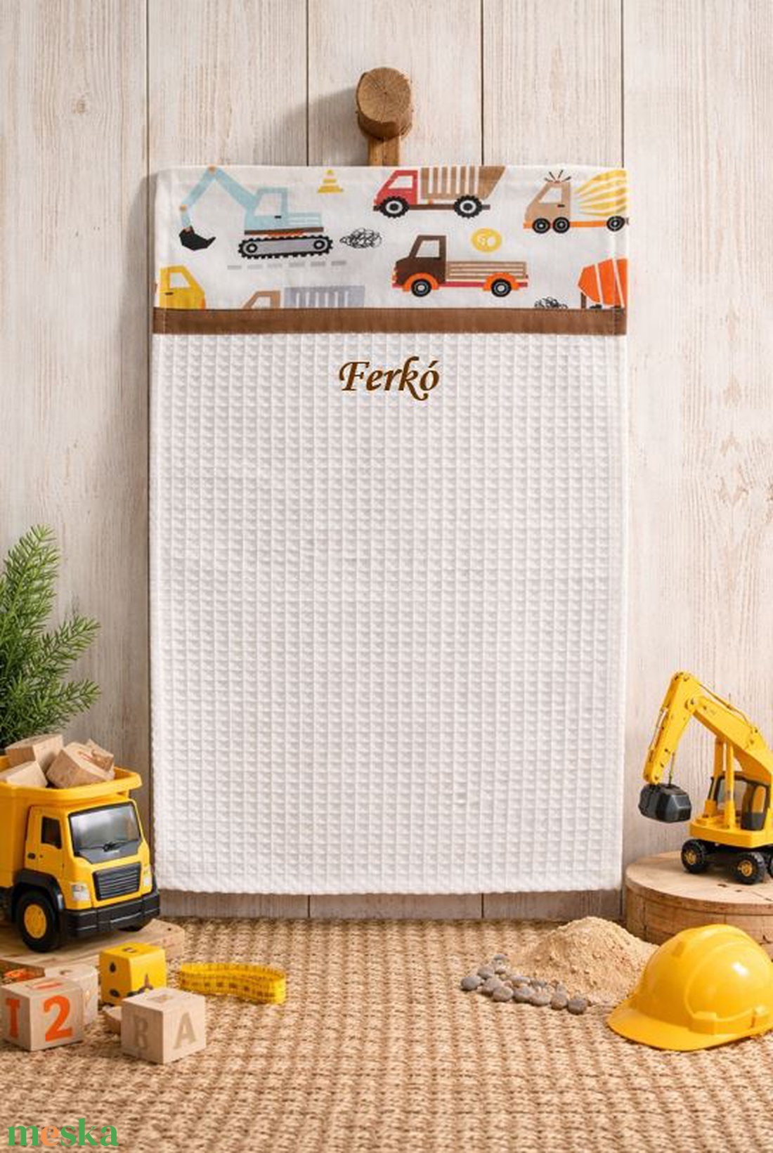 Ovis kéztörlő PRÉMIUM - Építkezős álmok - játék & sport - ovis felszerelés - egyéb ovis kiegészítő - Meska.hu