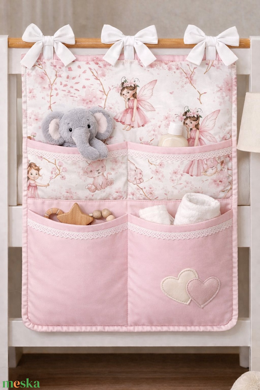 Zsebes tároló - Tündérkert - baba - mama - baba ágynemű - szett kiságyba - Meska.hu