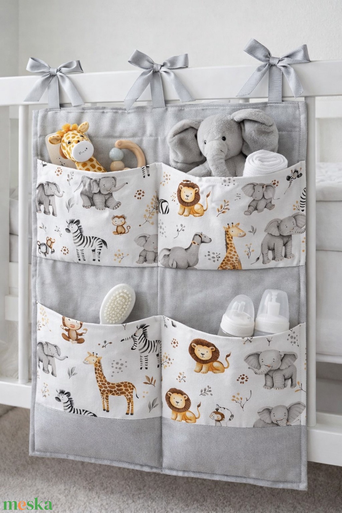 Zsebes tároló - Mini safari - baba - mama - baba ágynemű - szett kiságyba - Meska.hu