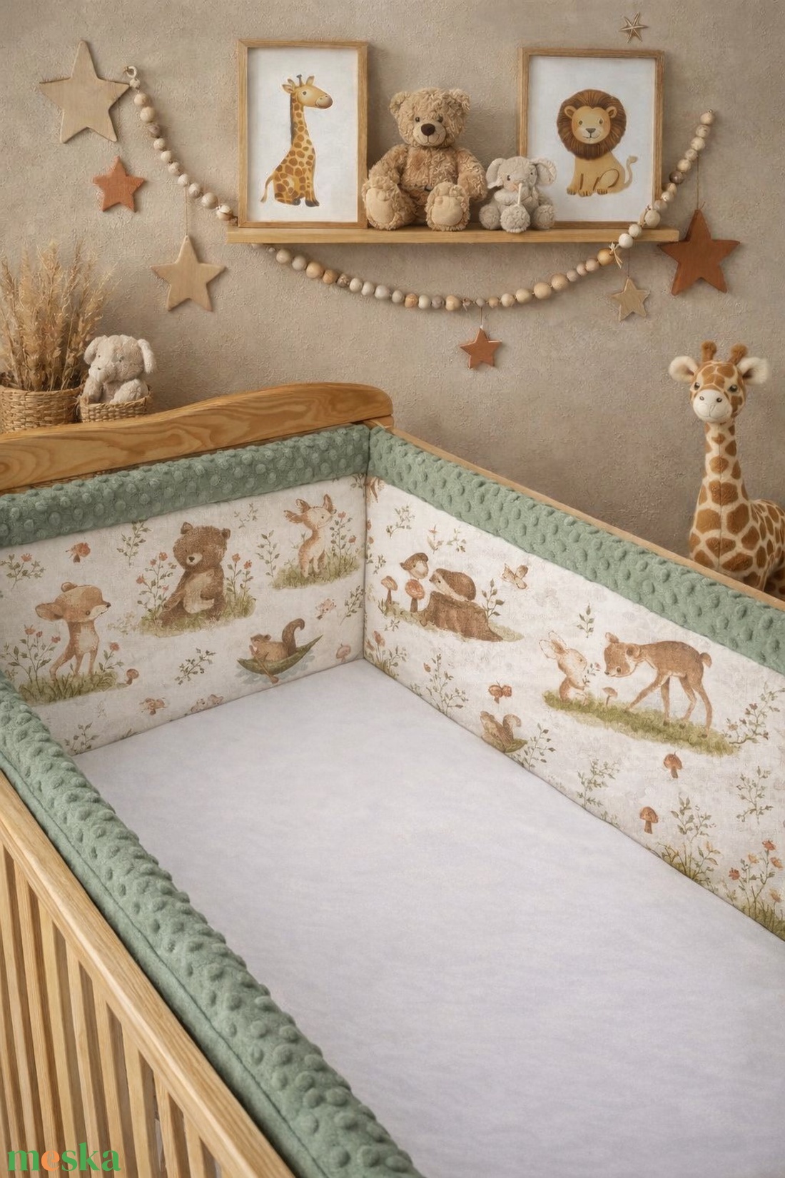 Rácsvédő szivacsos -Mackó és barátai - baba - mama - baba ágynemű - rácsvédő & baldachin - Meska.hu