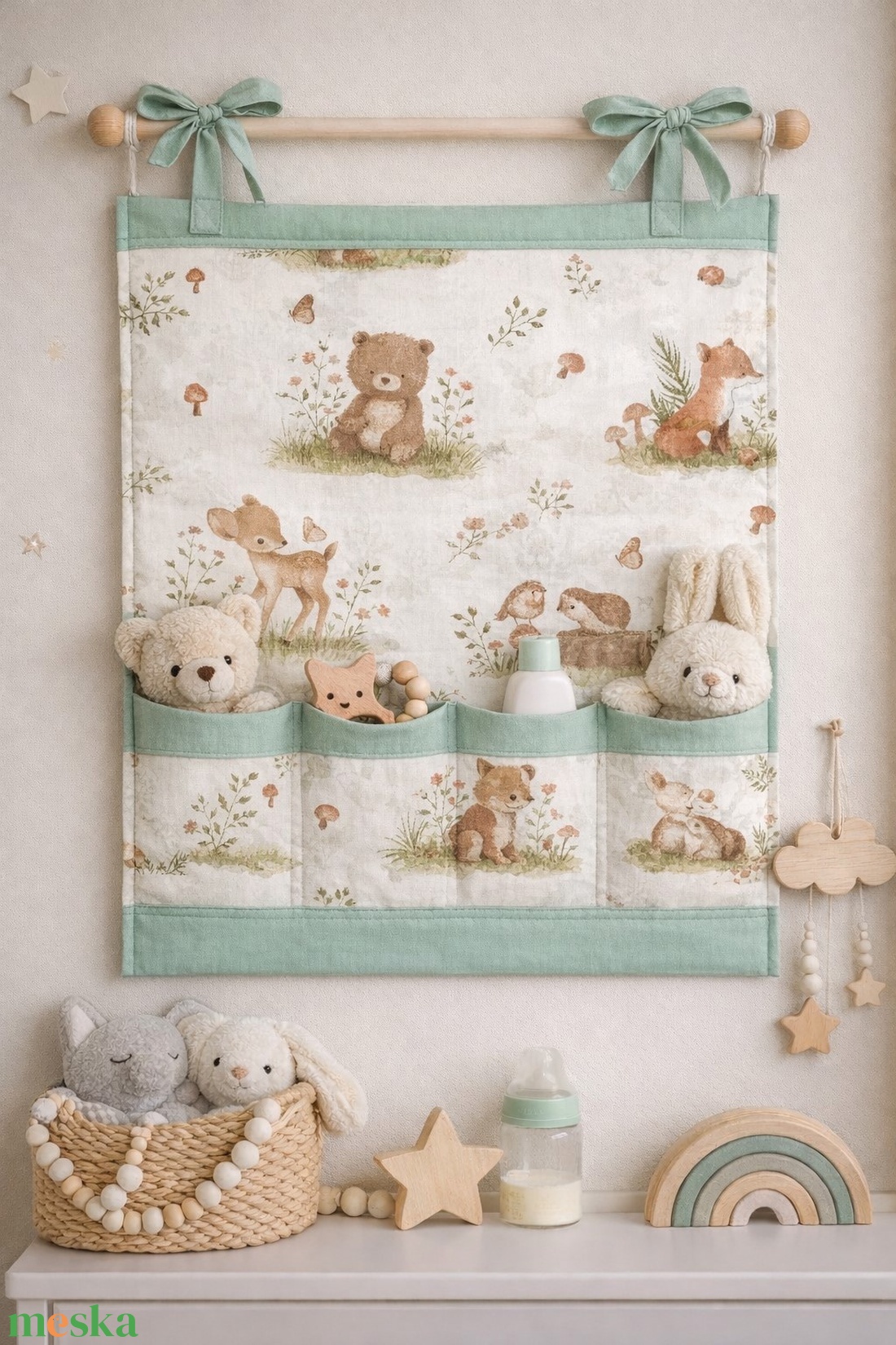 Zsebes tároló - Mackó és barátai - baba - mama - baba ágynemű - szett kiságyba - Meska.hu