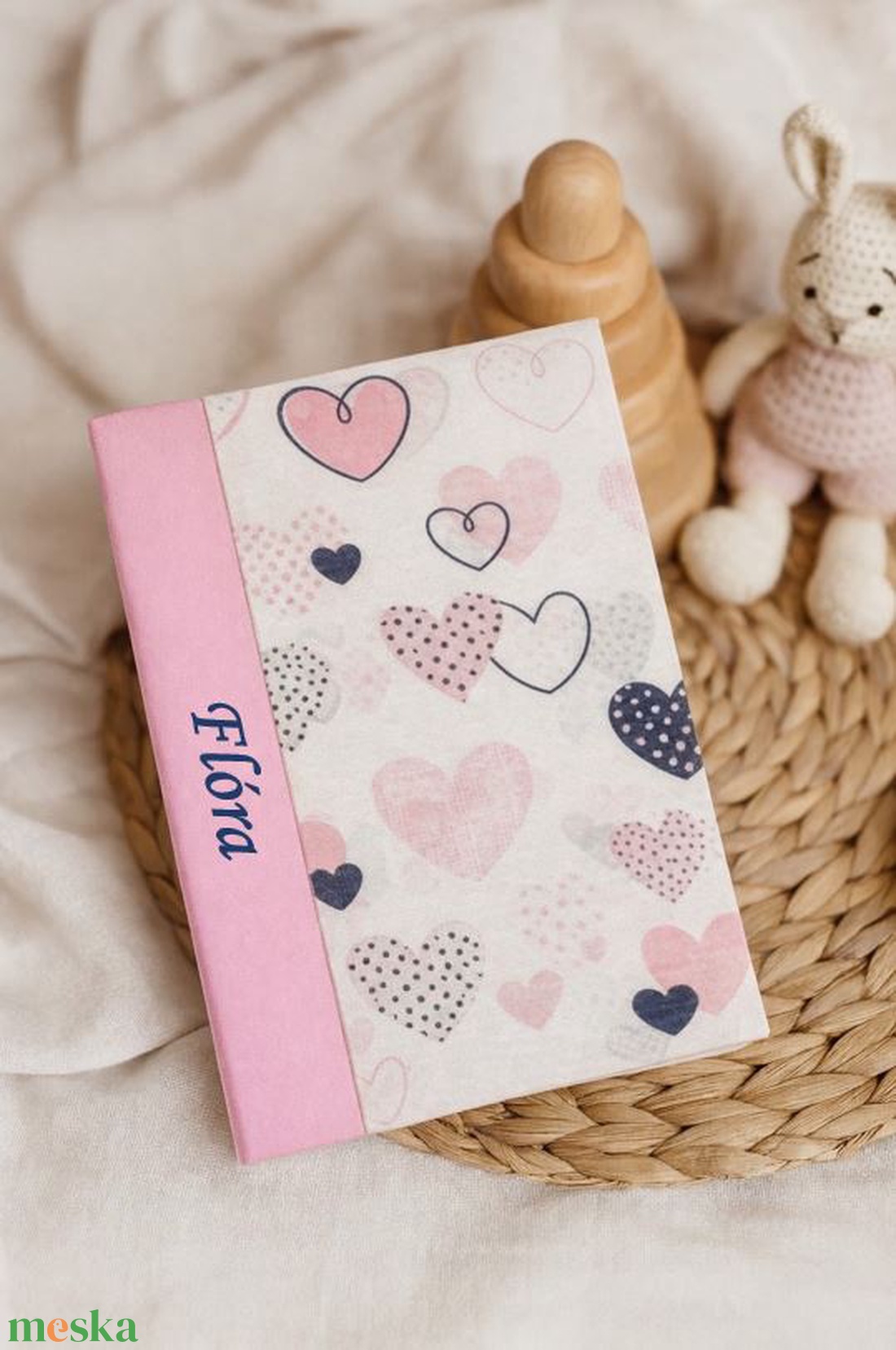 Egészségügyi könyvborító - Szivecskés - baba - mama - babaemlékek - egészségügyi kiskönyv borító - Meska.hu