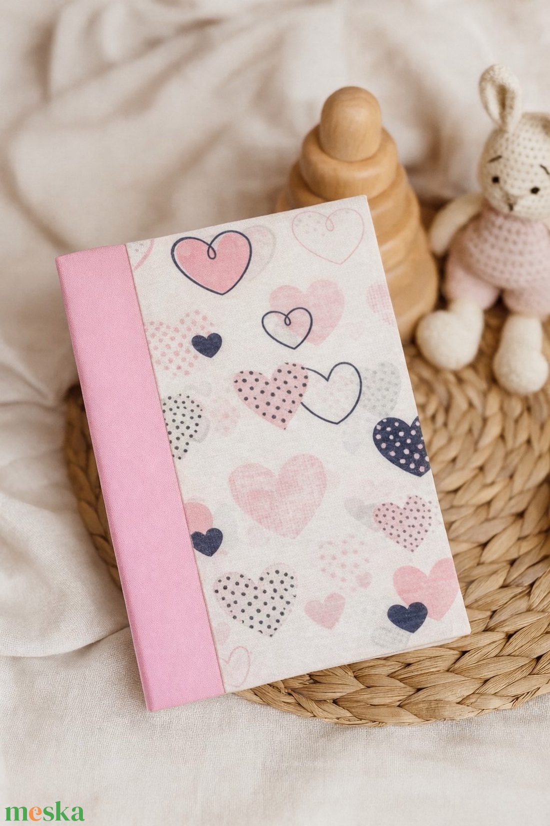 Egészségügyi könyvborító - Szivecskés - baba - mama - babaemlékek - egészségügyi kiskönyv borító - Meska.hu