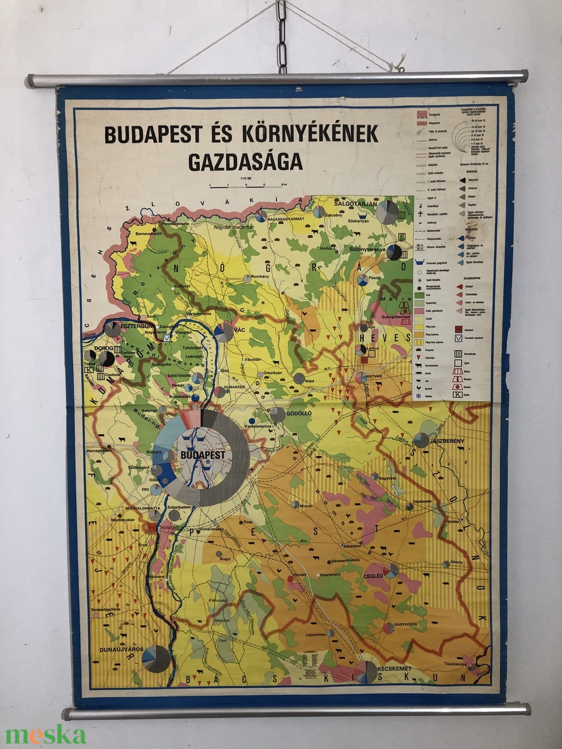 Iskolai térkép, retro,budapest térkép - otthon & lakás - dekoráció - fali és függő dekoráció - térkép - Meska.hu