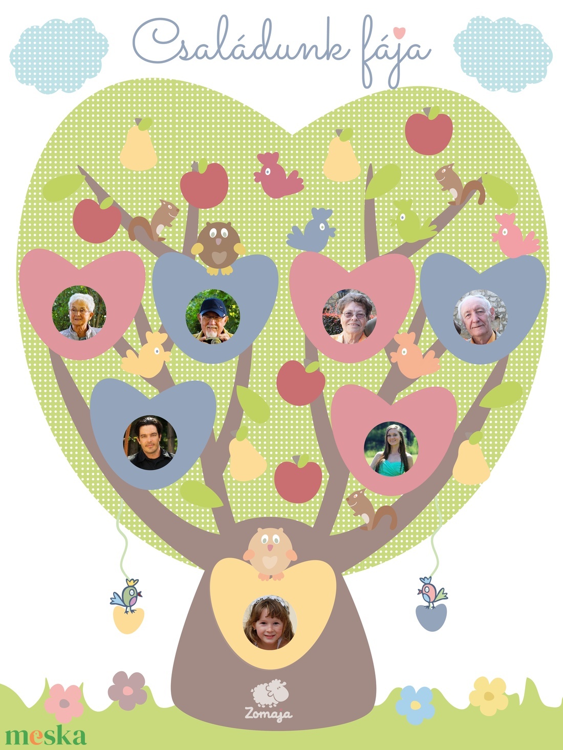 Csináld magad! - Elővágott matricás családfa - karácsony - mikulás - mikulás ajándékok - Meska.hu