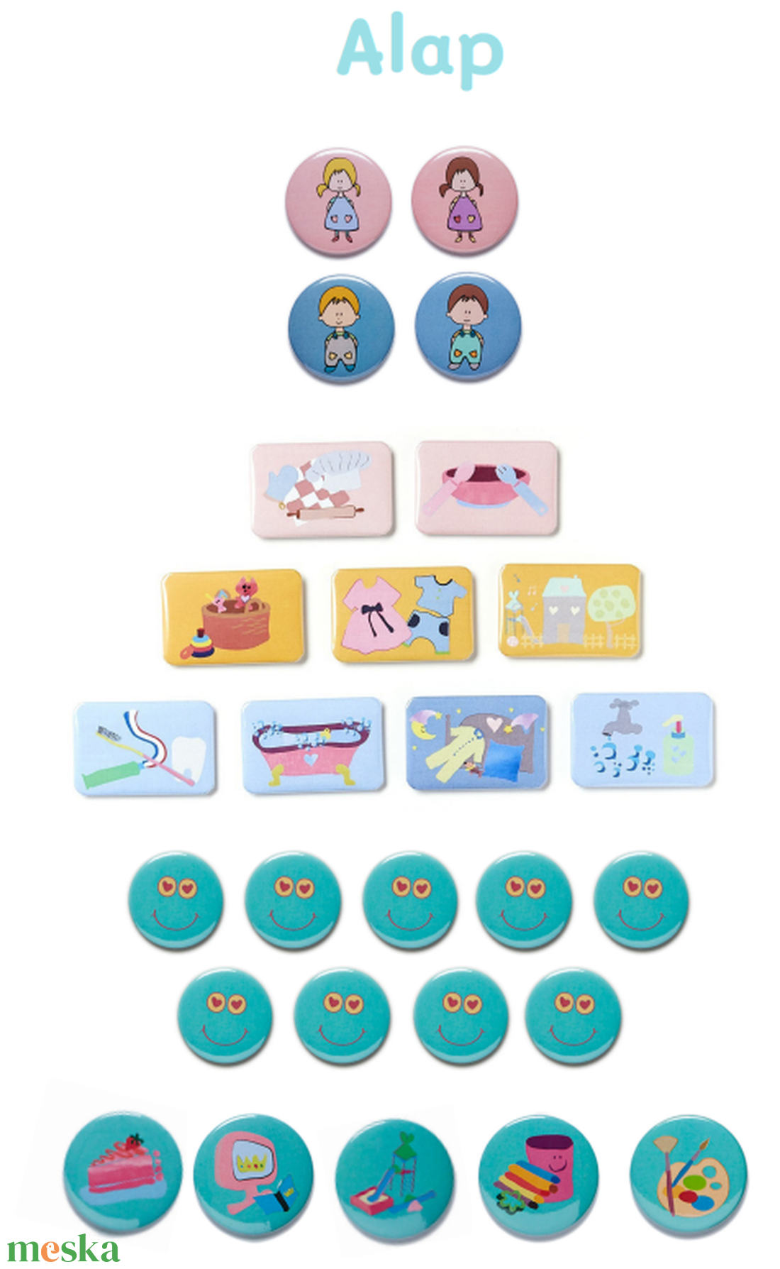 Eduházikó mágneses jutalomtábla alapcsomag  - otthon & életmód - konyhafelszerelés, tálalás - konyhai dekoráció - hűtőmágnes - Meska.hu