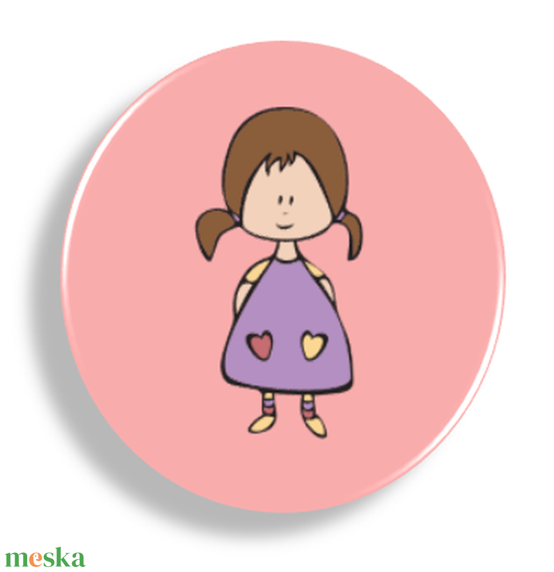 Sötét hajú kislányos mágnes - otthon & életmód - konyhafelszerelés, tálalás - konyhai dekoráció - hűtőmágnes - Meska.hu