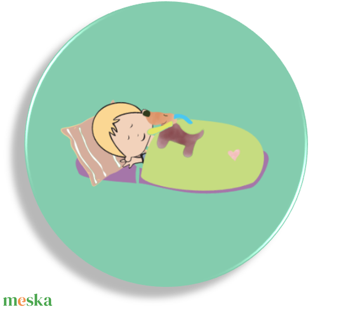 Alvás, pihenés, kisfiús mágnes - otthon & életmód - konyhafelszerelés, tálalás - konyhai dekoráció - hűtőmágnes - Meska.hu