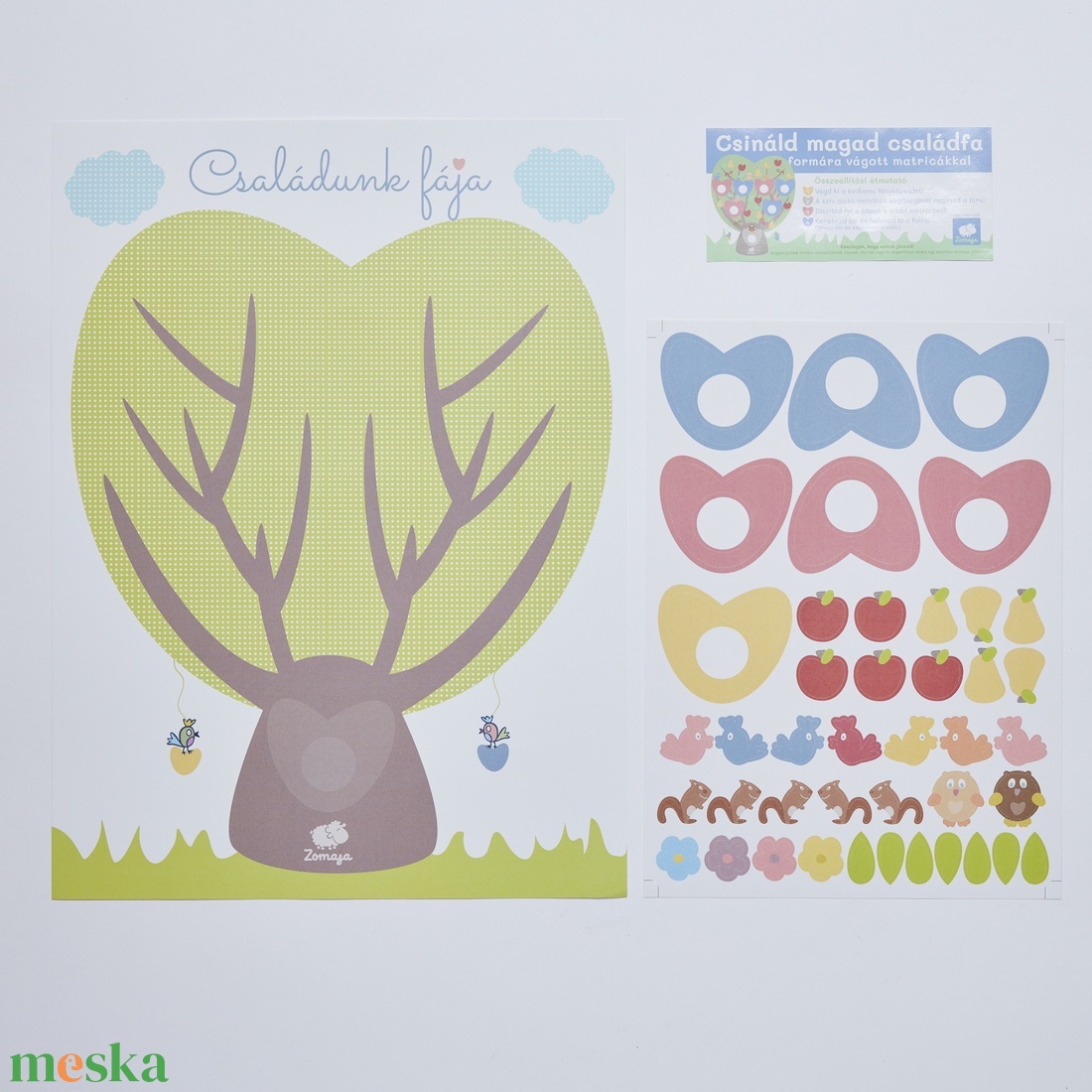 Csináld magad! - Elővágott matricás családfa - karácsony - mikulás - mikulás ajándékok - Meska.hu