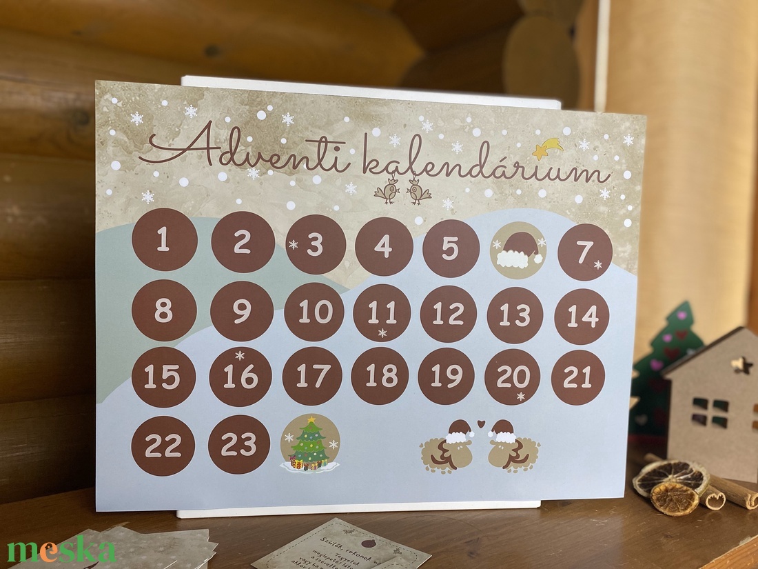 Mágneses adventi naptár, kalendárium felnőtteknek - karácsony - adventi díszek - adventi naptár - Meska.hu