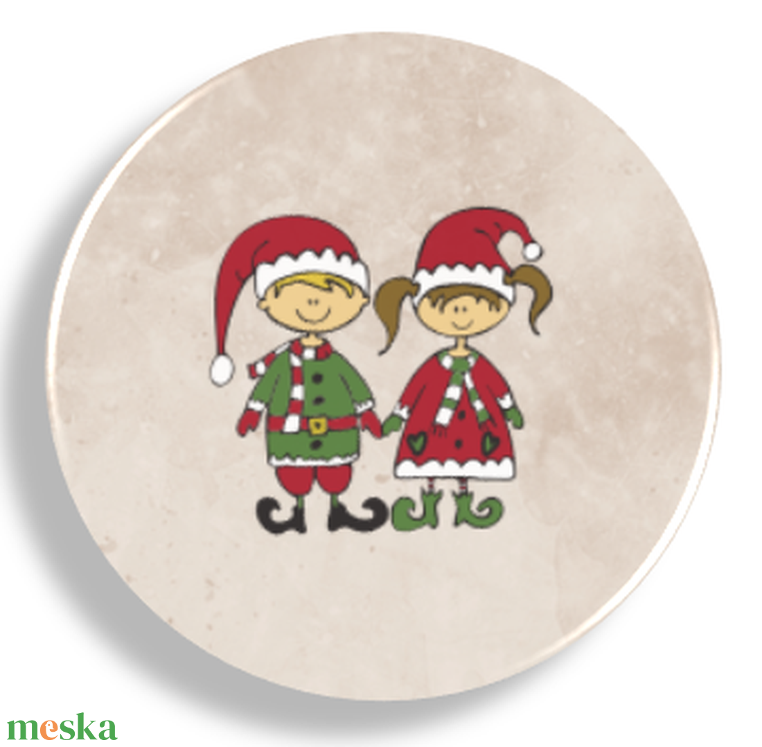 Karácsonyi manók, kisfiú, kislány mágnes - karácsony - adventi díszek - adventi naptár - Meska.hu