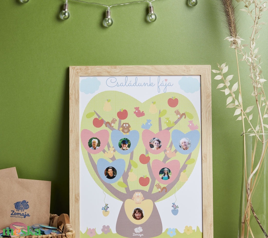 Csináld magad! - Elővágott matricás családfa - karácsony - mikulás - mikulás ajándékok - Meska.hu