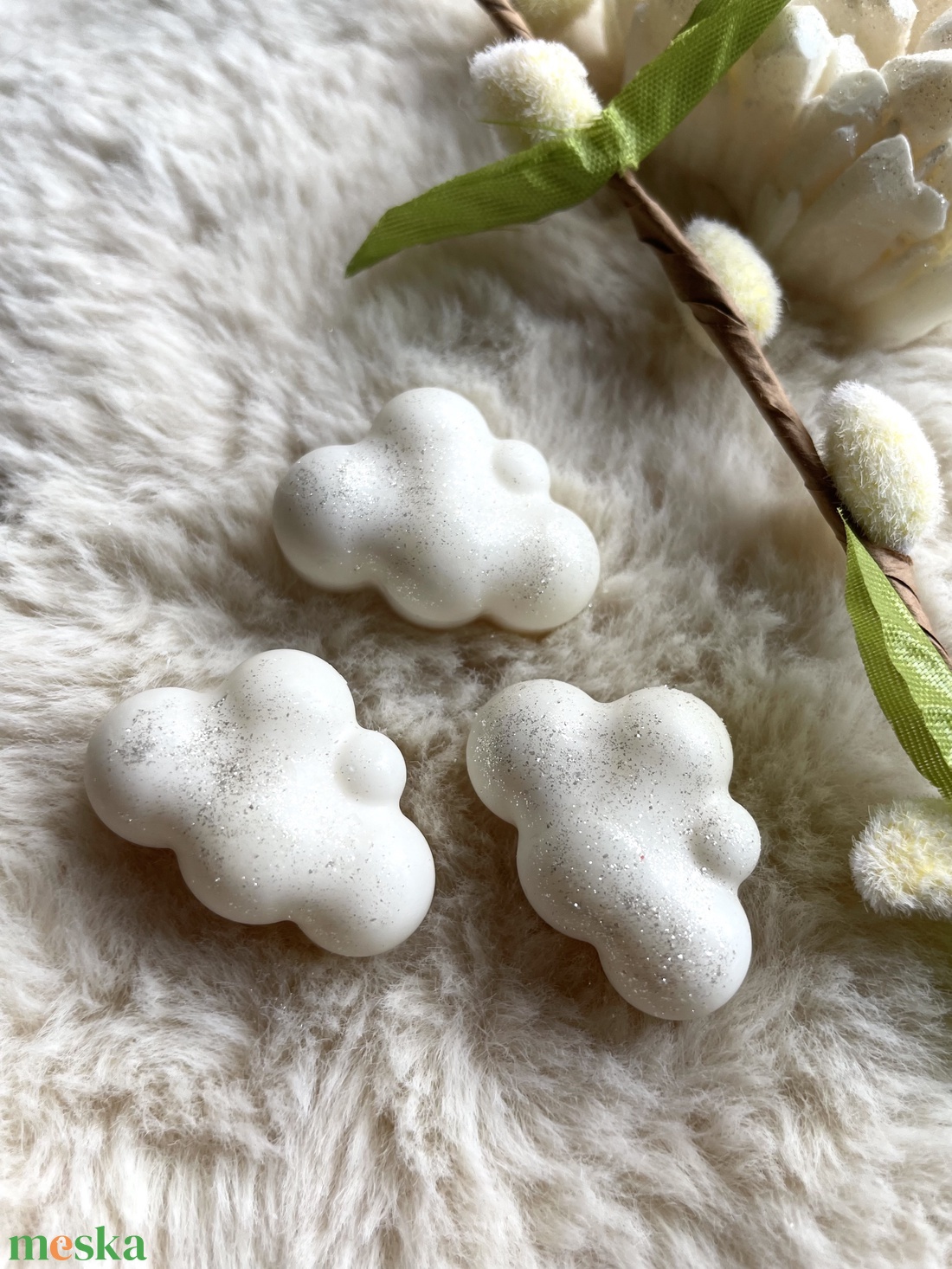 Felhő formájú szója(illat)viasz figurák - otthon & életmód - gyertya, illat, aroma - illatviasz - Meska.hu