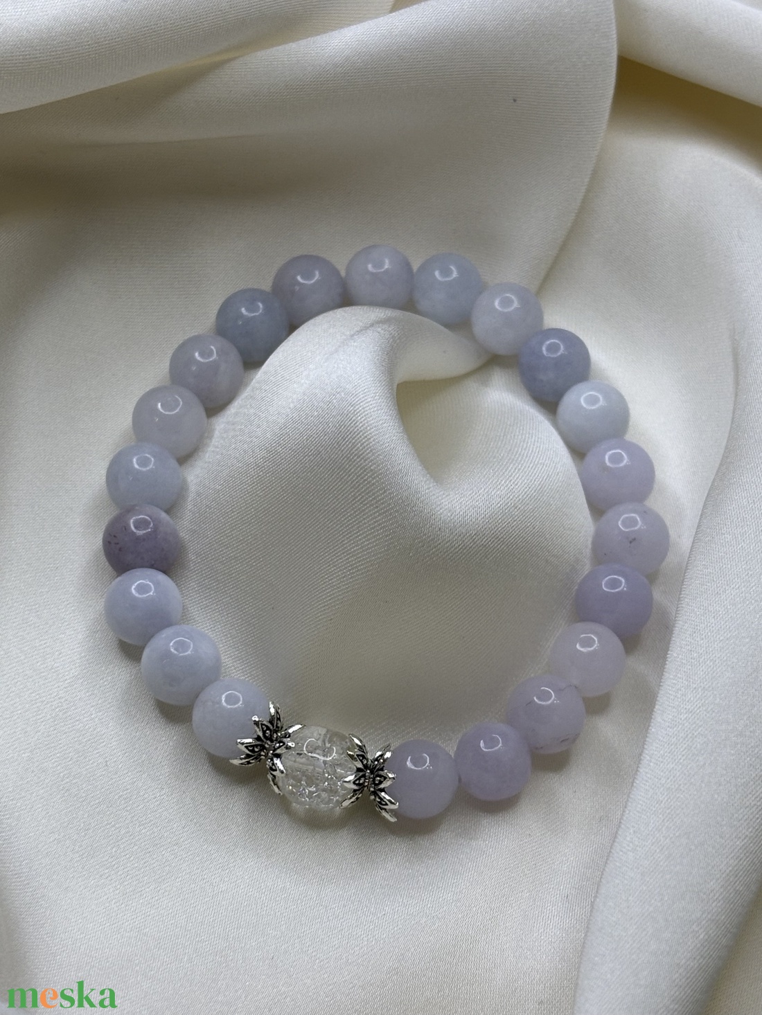 BÁTORSÁG - Akvamarin  Hegyi kristály karkötő - ékszer - karkötő - ásványkarkötő - Meska.hu