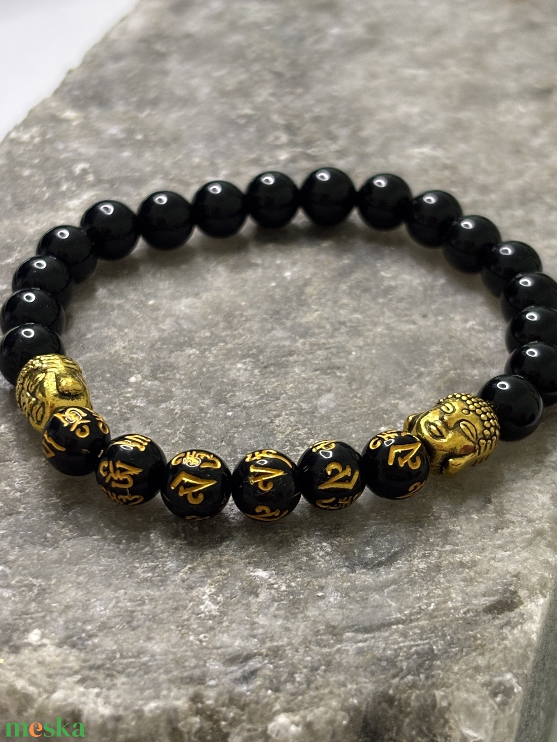 VÉDELEM - Mantra gyöngyök   Fekete obszidián karkötő - ékszer - karkötő - ásványkarkötő - Meska.hu