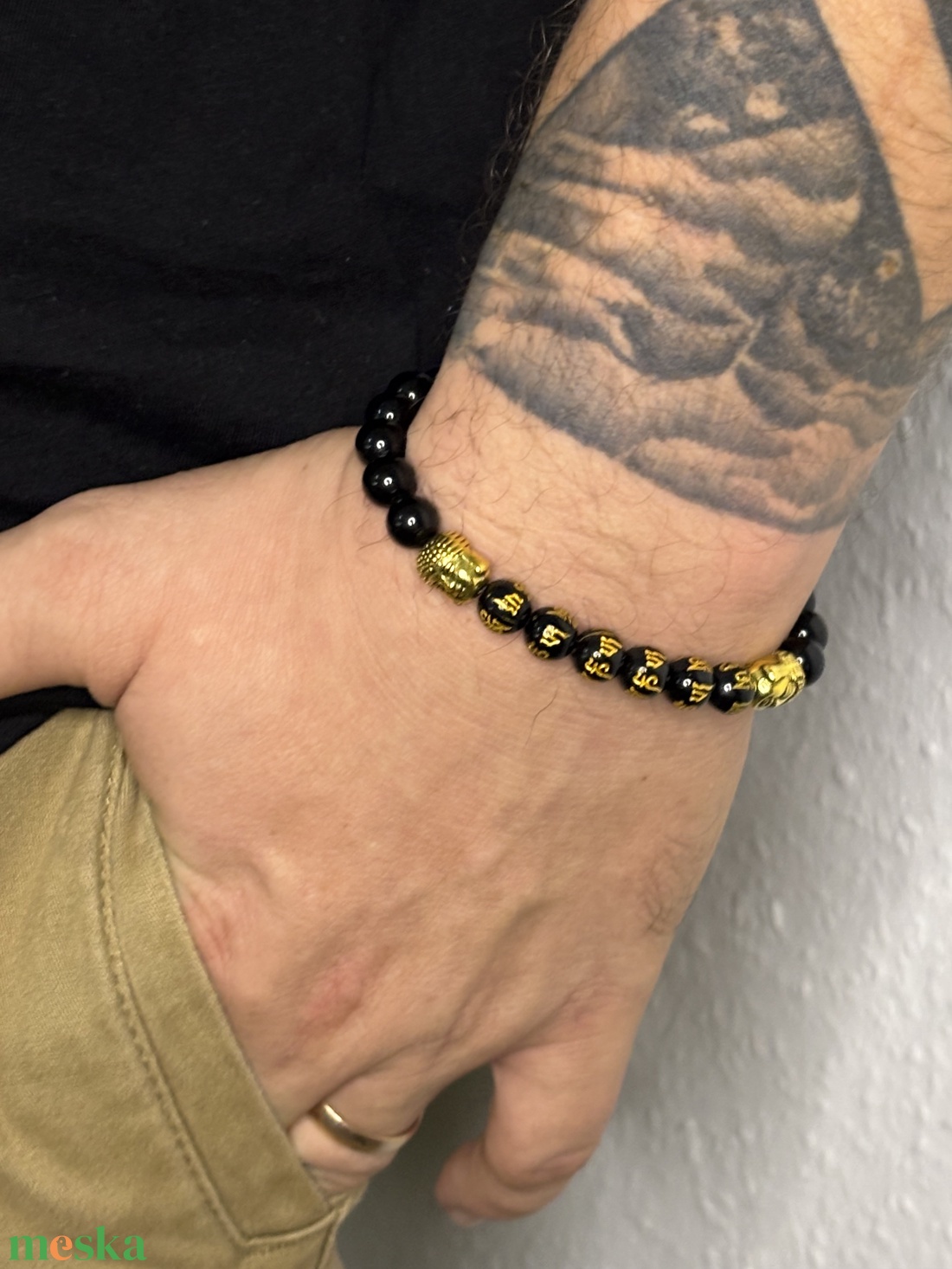 VÉDELEM - Mantra gyöngyök   Fekete obszidián karkötő - ékszer - karkötő - ásványkarkötő - Meska.hu