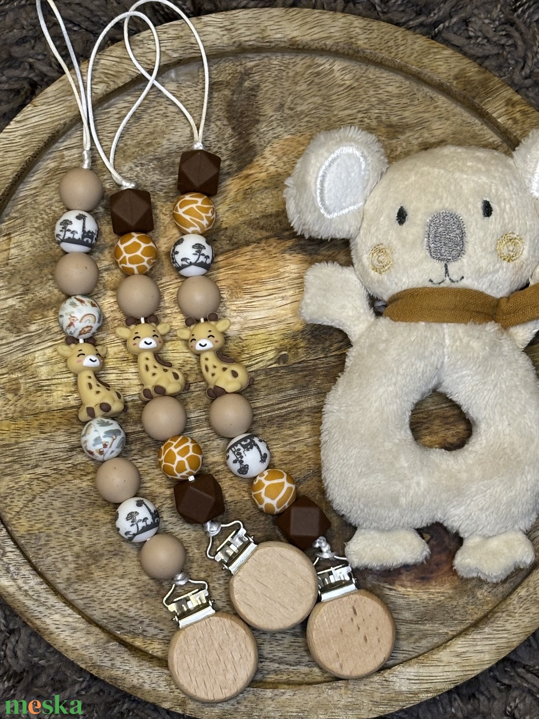 Zsiráfos szilikon cumilánc  biztonságos és vidám baba kiegészítő - játék & sport - 3 éves kor alattiaknak - cumilánc - Meska.hu