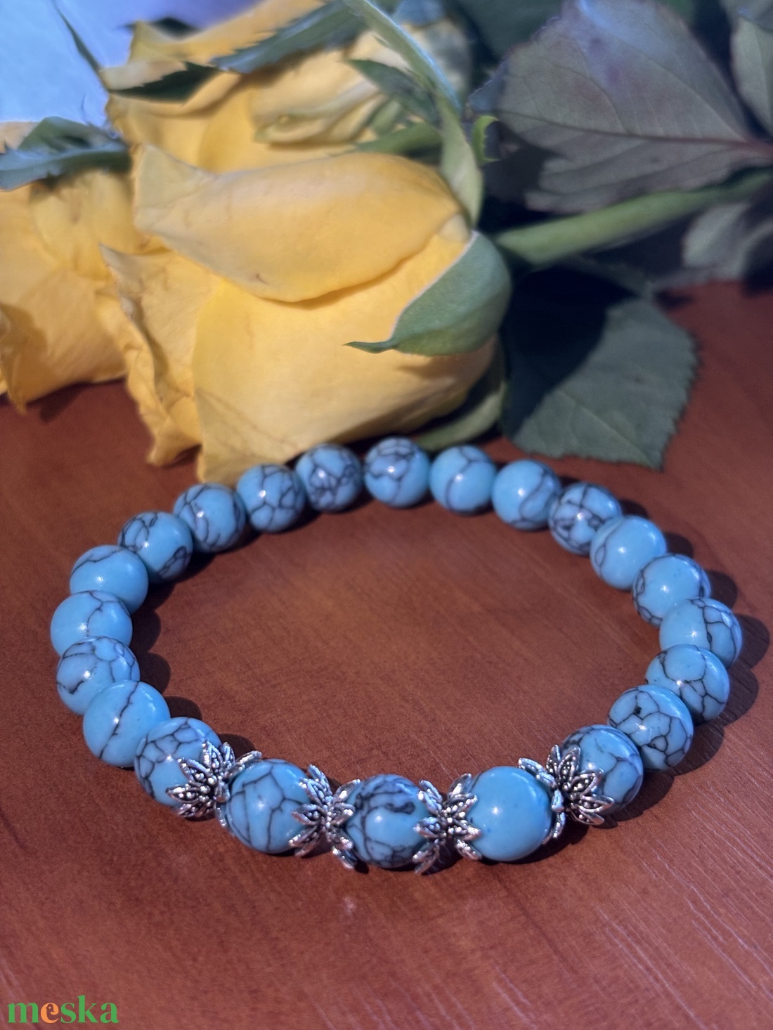 JÓLÉT - Türkiz karkötő - ékszer - karkötő - ásványkarkötő - Meska.hu