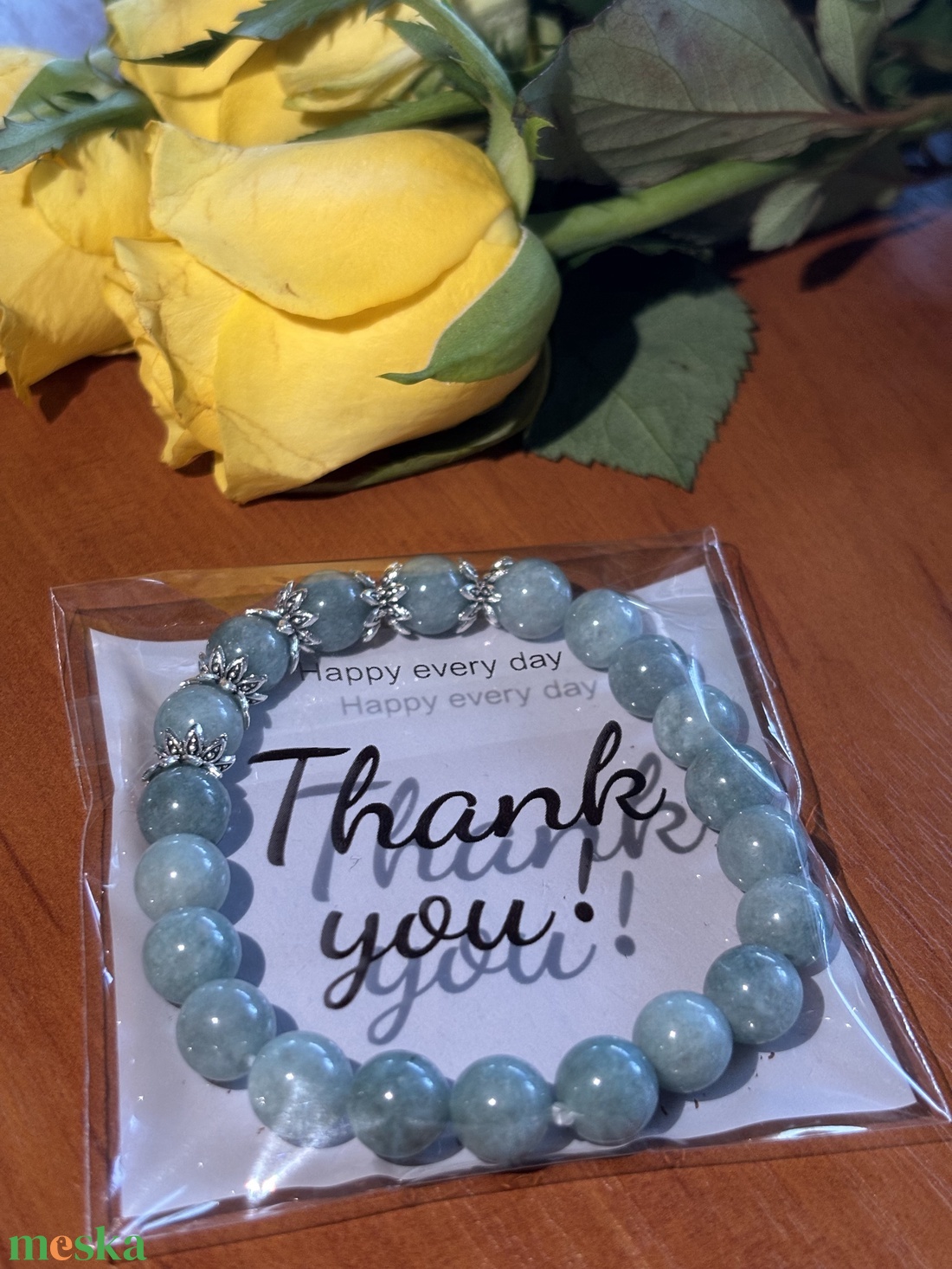 SZERENCSE - Burmai jáde karkötő  - ékszer - karkötő - ásványkarkötő - Meska.hu