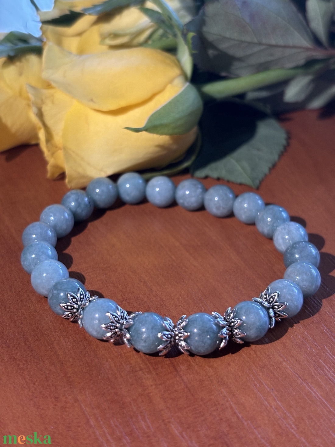 SZERENCSE - Burmai jáde karkötő  - ékszer - karkötő - ásványkarkötő - Meska.hu