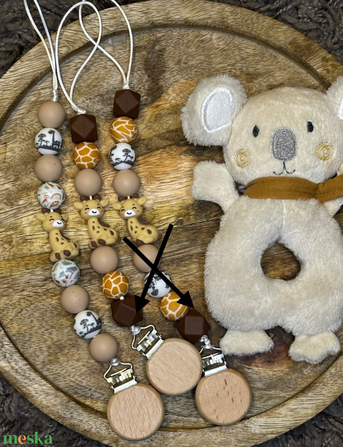 Zsiráfos szilikon cumilánc � biztonságos és vidám baba kiegészítő - baba - mama - baba játékok - cumilánc - Meska.hu