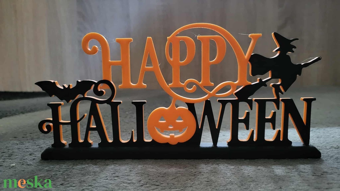 Happy Halloween 3D nyomtatott dekoráció - otthon & életmód - dekoráció - halloween - halloweeni asztaldísz - Meska.hu Happy Halloween 3D nyomtatott dekoráció - otthon & életmód - dekoráció - halloween - halloweeni asztaldísz - Meska.hu