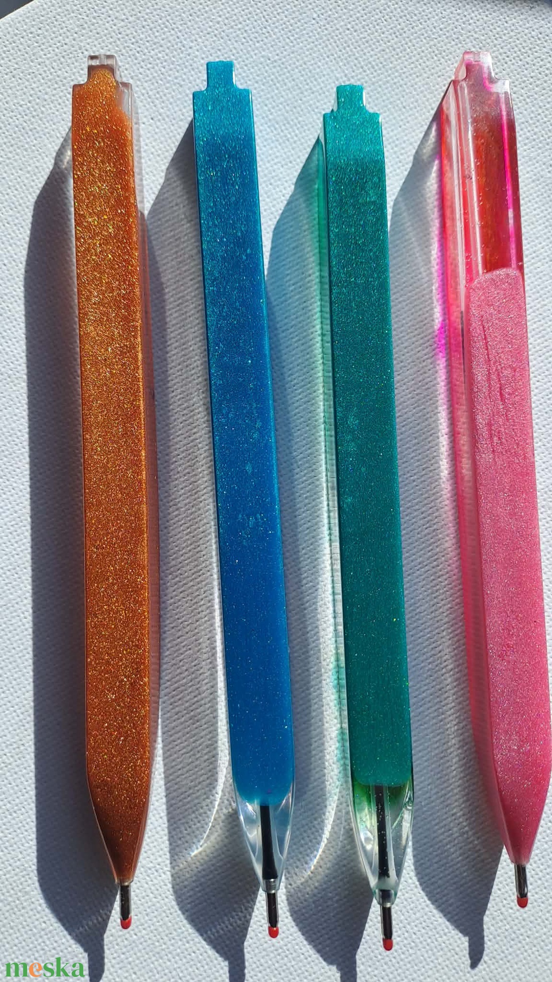 Epoxy kék csillogó toll - otthon & életmód - papír, írószer - ceruza & toll - Meska.hu