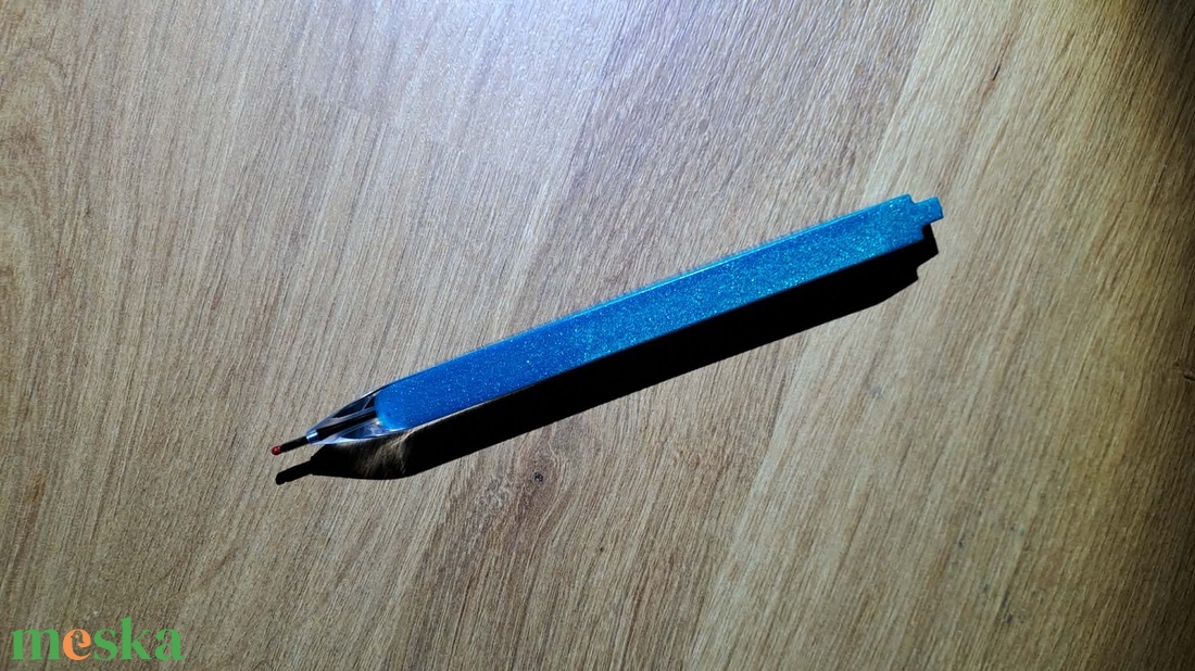 Epoxy kék csillogó toll - otthon & életmód - papír, írószer - ceruza & toll - Meska.hu