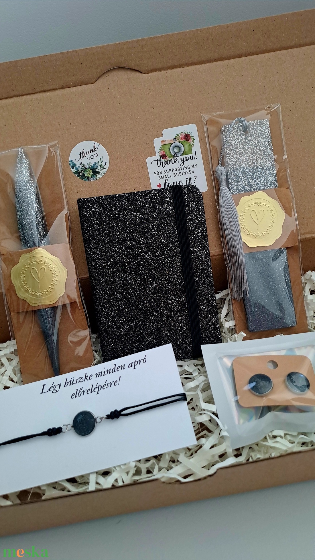 Epoxy fekete-ezüst ajándékcsomag - otthon & életmód - papír, írószer - ceruza & toll - Meska.hu