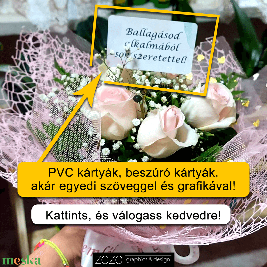 Egyedi beszúró tábla termékkísérő köszönő köszöntő üdvözlő információs promóciós reklám kártya táblácska ajándék grafika - otthon & életmód - papír, írószer - Meska.hu
