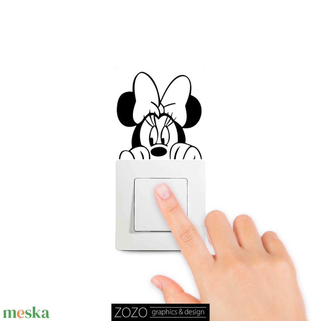 Minnie Mouse, Minni egér - falmatrica matrica faltetoválás fali kapcsoló villanykapcsoló aranyos vicces dekoráció - otthon & életmód - dekoráció - fali és függő dekoráció - falmatrica & tapéta - Meska.hu