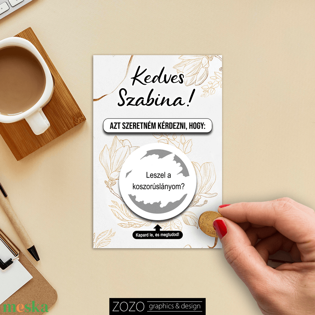 Kaparós sorsjegy bármilyen szöveggel - vicces bejelentő apa nagymama nagypapa leszel tanú koszorúslány felkérő babaváró - otthon & életmód - papír, írószer - Meska.hu