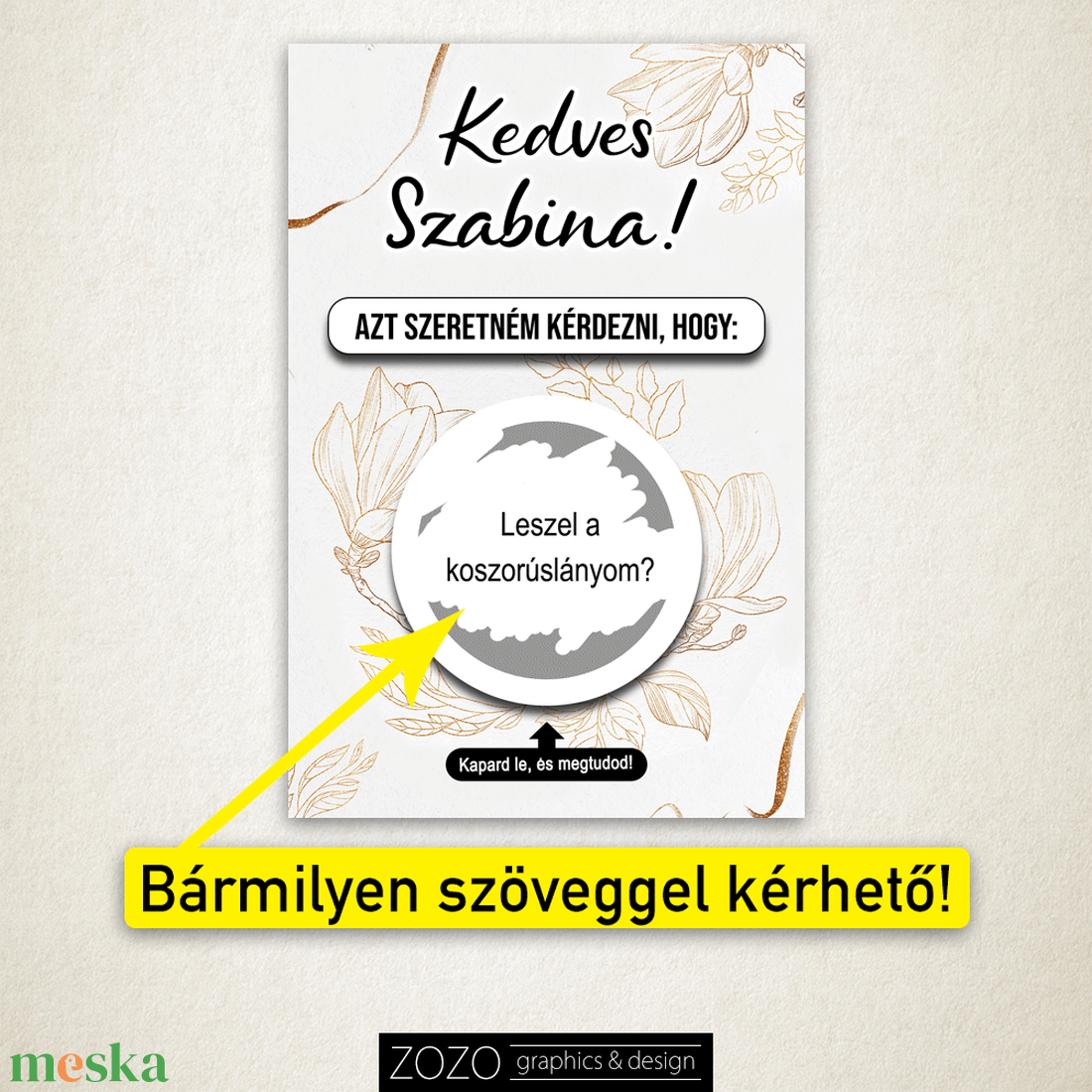 Kaparós sorsjegy bármilyen szöveggel - vicces bejelentő apa nagymama nagypapa leszel tanú koszorúslány felkérő babaváró - otthon & életmód - papír, írószer - Meska.hu