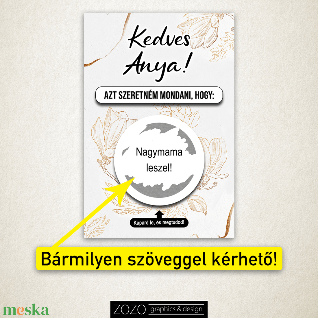 Kaparós sorsjegy bármilyen szöveggel - vicces bejelentő apa nagymama nagypapa leszel tanú koszorúslány felkérő babaváró - otthon & életmód - papír, írószer - Meska.hu