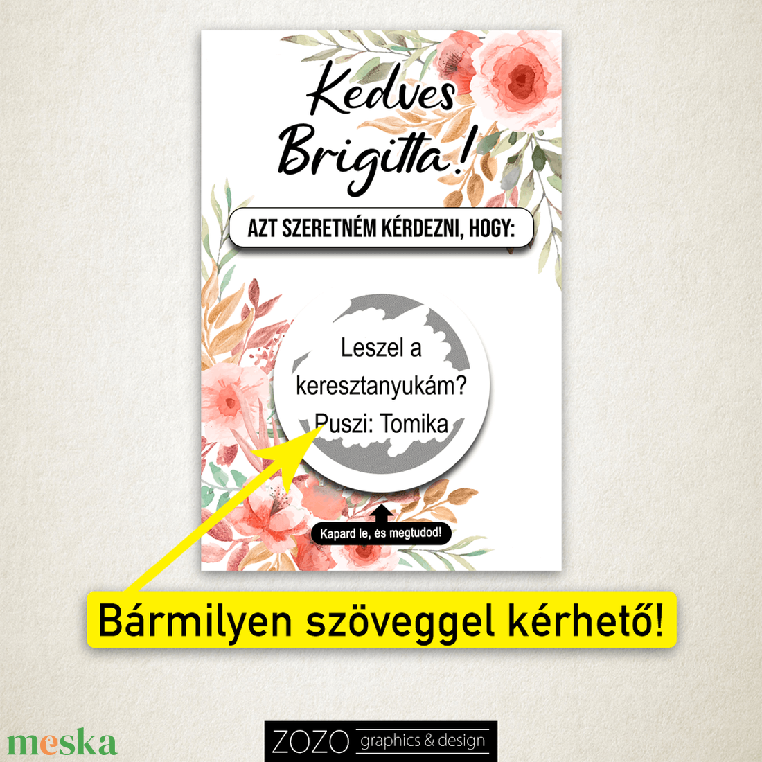 Kaparós sorsjegy bármilyen szöveggel - vicces bejelentő apa nagymama nagypapa leszel tanú koszorúslány felkérő babaváró - művészet - grafika & illusztráció - Meska.hu
