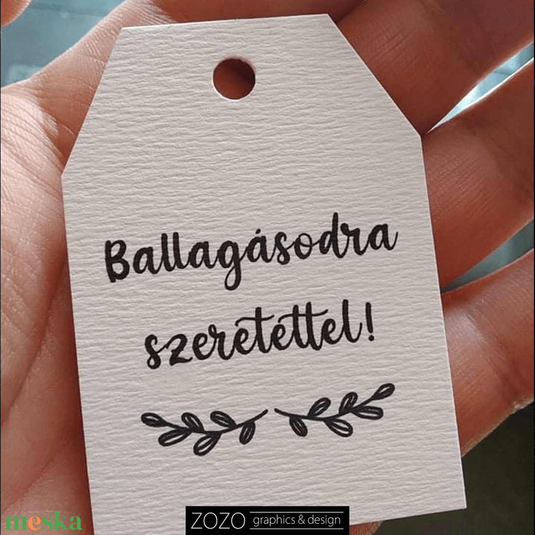Egyedi biléta függőcímke- papír karton reklám marketing cég vállalkozás vállalkozóknak egyedi arculat dizájn design - otthon & életmód - papír, írószer - ajándékozás kellékei - ajándékkísérő - Meska.hu
