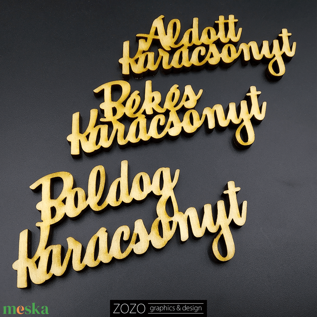 Karácsonyi fafelirat táblácska lézervágott gravírozott többfajta felirat tábla kellék kézműves dekoráció ajándék dísz  - otthon & életmód - dekoráció - fali és függő dekoráció - felirat - Meska.hu