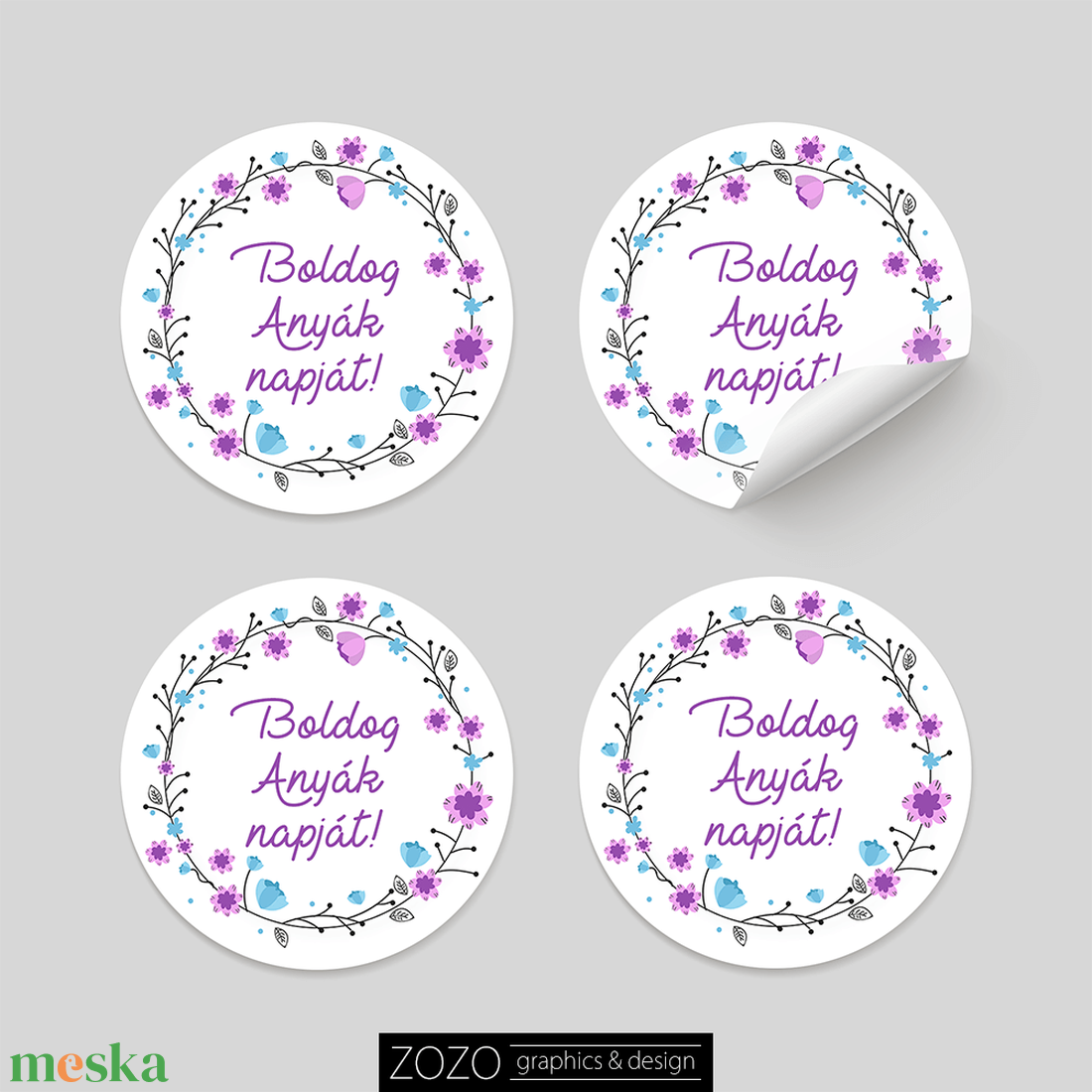 Matrica csomag kérhető egyedi szöveggel felirattal is 15-40 db Anyák napi virágos öntapadós címke - Boldog Anyák napját - otthon & életmód - papír, írószer - matrica, matrica csomag - Meska.hu