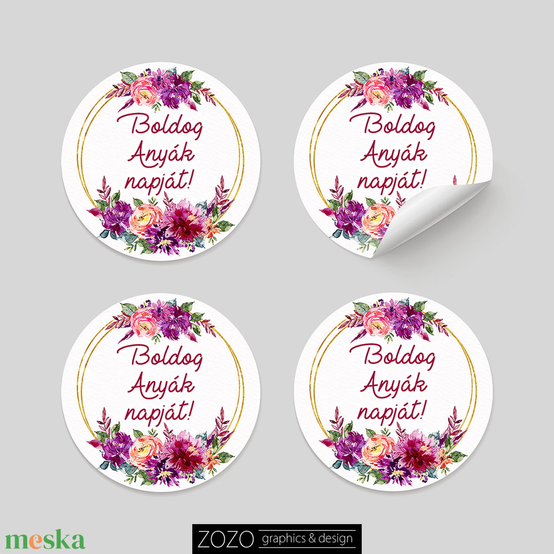 Matrica csomag kérhető egyedi szöveggel felirattal is 15-40 db Anyák napi virágos öntapadós címke - Boldog Anyák napját - otthon & életmód - papír, írószer - matrica, matrica csomag - Meska.hu
