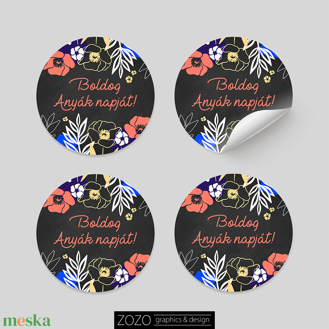 Matrica csomag kérhető egyedi szöveggel felirattal is 15-40 db Anyák napi virágos öntapadós címke - Boldog Anyák napját - otthon & életmód - papír, írószer - matrica, matrica csomag - Meska.hu